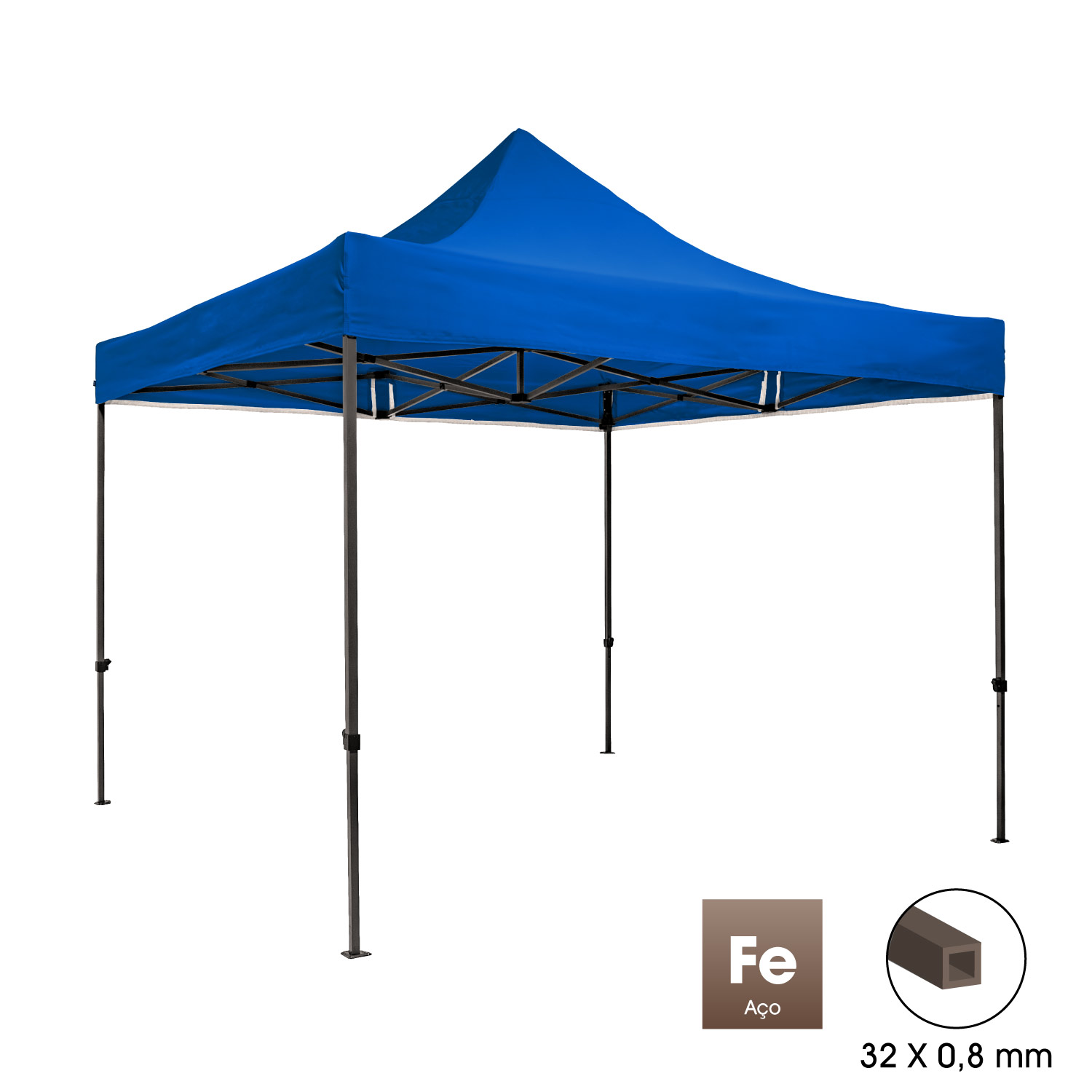 Tenda Pop-Up Aço Standard 3×3 Azul