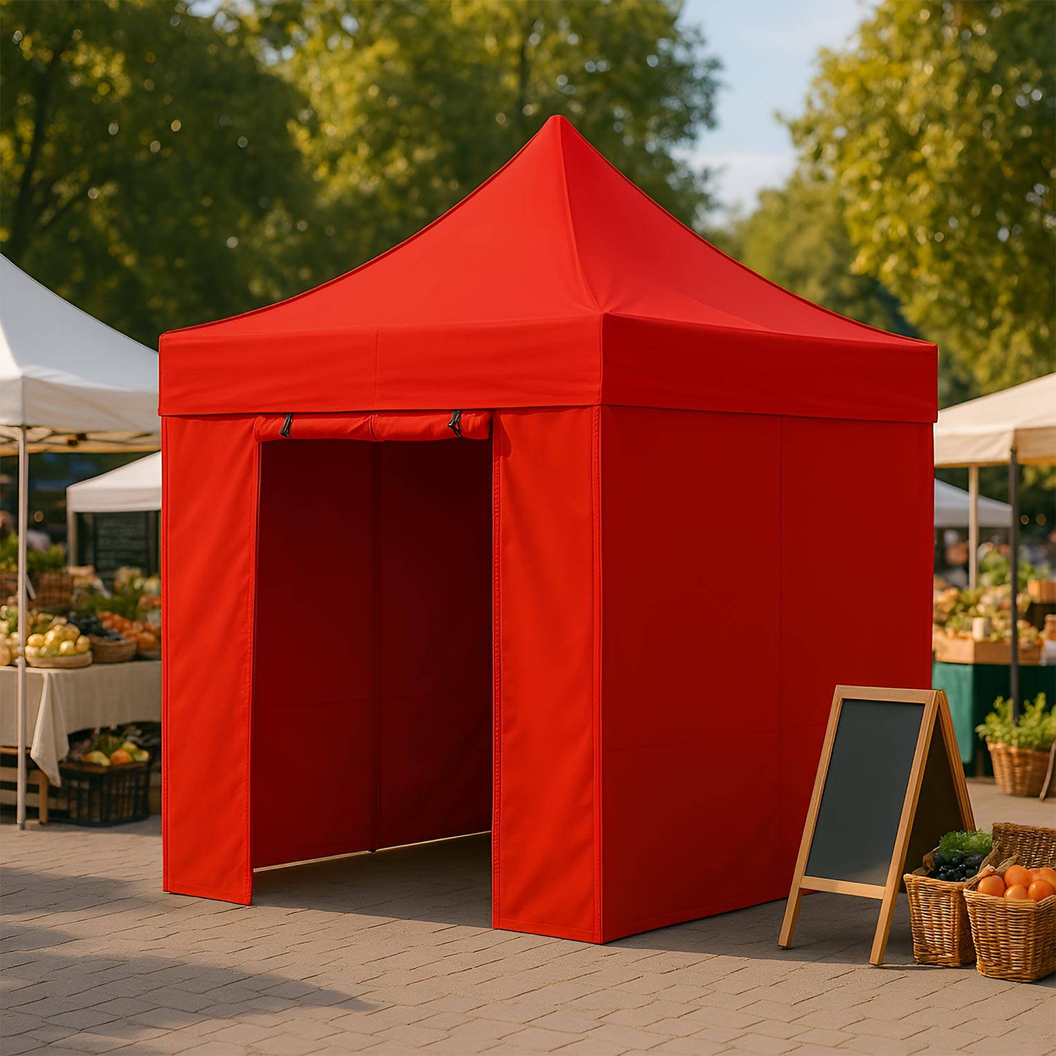 Tenda Pop-Up Aço Basic Plus 3x3 Vermelha c/ Laterais - Image 2